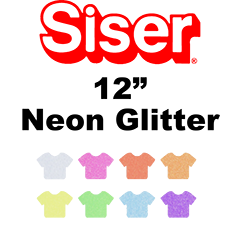 Siser White/Neon Glitter 12 Inch Vinyl - Per Yard