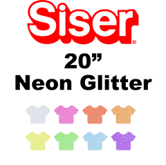 Siser White/Neon Glitter 20 Inch Vinyl - Per Yard